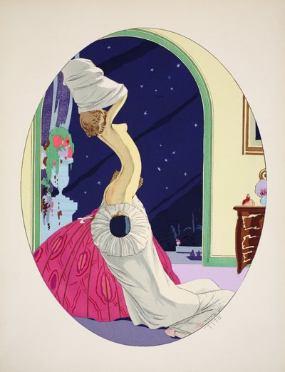 Los cinco sentidos - El oído, la vista, el olfato, el tacto y el gusto, pub. París, 1925 de Ettore Tito